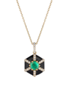 Goshwara Women's Queen 18k Yellow Gold, Multi-gemstone, & Enamel Hexagonal Pendant Necklace