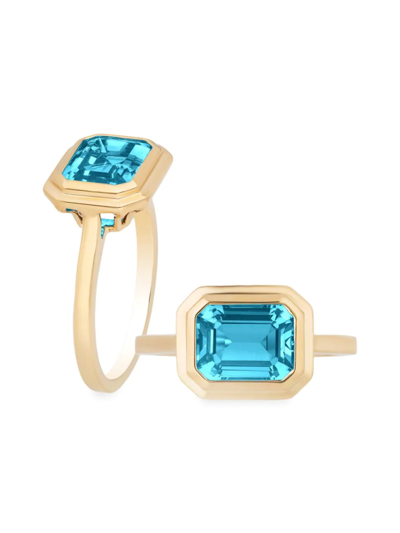 Goshwara Women's Manhattan 18k Yellow Gold & Blue Topaz Ring