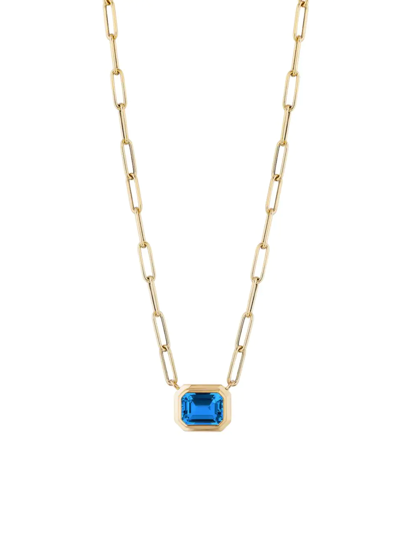 Goshwara Women's Manhattan 18k Yellow Gold & London Blue Topaz Pendant Necklace