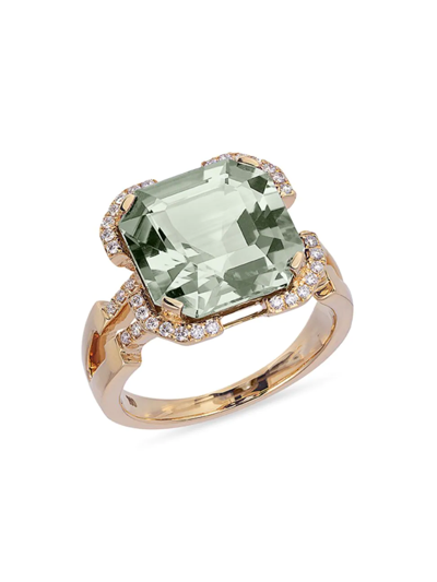Goshwara Gossip Prasiolite Ring | Enamel/gemstones/yellow Gold/diamond