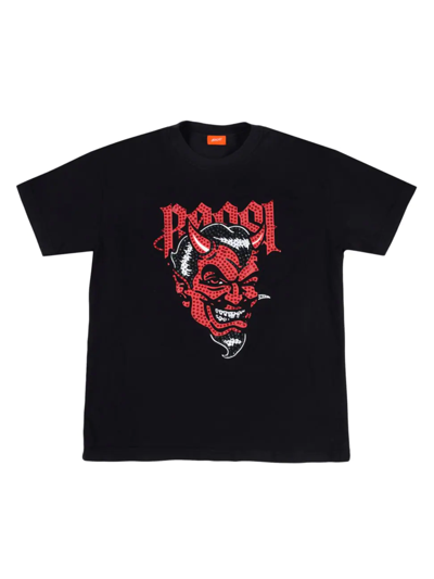 Bossi Rhinestone Devil T-shirt In Black