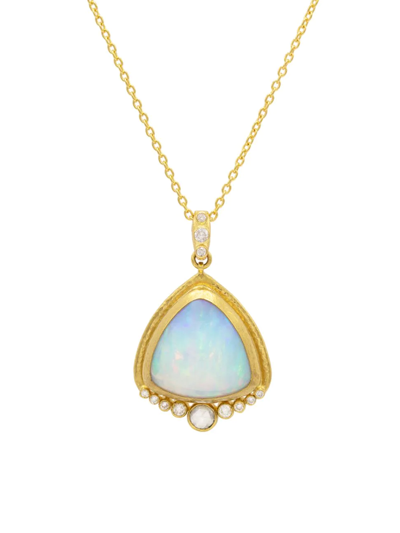 Gurhan Muse 22k & 24k Yellow Gold, Opal, & Diamond Pendant Necklace
