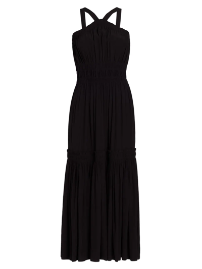 Proenza Schouler White Label Peony Halterneck Dress In Black