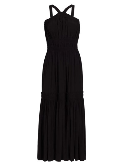 Proenza Schouler White Label Gathered-detail Halter-neck Dress In Black