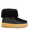 Montelliana Sonia Shearling-trimmed Leather Booties In Black