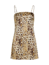 Anine Bing Valentine Stretch-silk Minidress In Cheetah Print