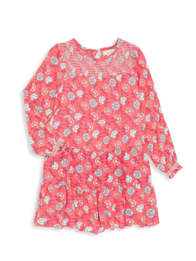 Peek Kids' Little Girl's & Girl's Floral Print Smocked Dress In Pink