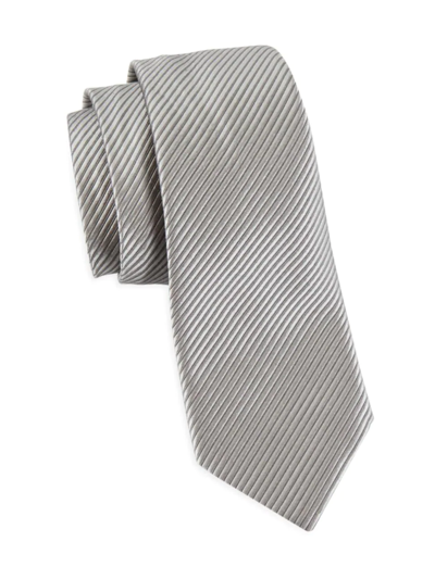 Emporio Armani Textured Silk Jacquard Tie In White