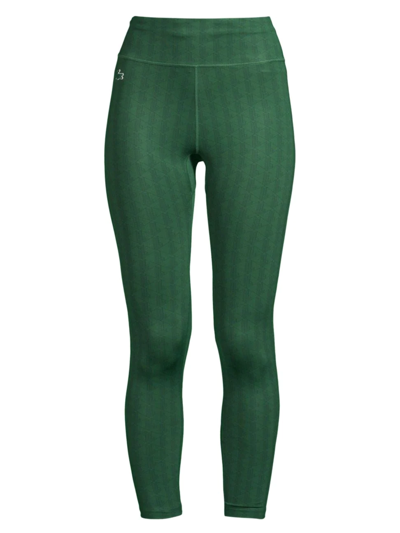 Lacoste Women's Sport Patterned High-waist Ultra-dry Leggings - Xs In Green