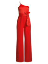 Likely Yara Tailored One-shoulder Jumpsuit In Red