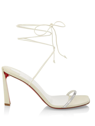 Christian Louboutin Condora Lacestrass 85 Ankle-wrap Sandals In Red