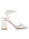 Christian Louboutin Miss Sabina 85 Crepe Satin Ankle-strap Sandals In Red