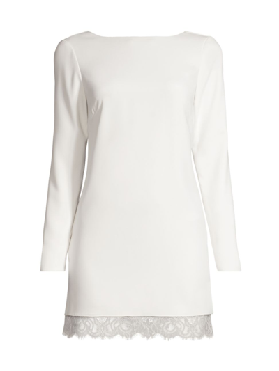 Sachin & Babi Cameron Lace-trim Stretch Crepe Minidress In Ivory