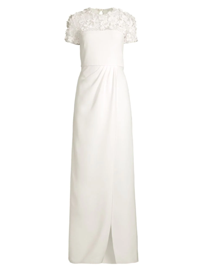 Sachin & Babi Marist Embellished Lace Column Gown In Ivory