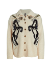 RAQUEL ALLEGRA WOMEN'S EMBROIDERED KNIT CARDIGAN