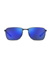 Under Armour Scepter 58mm Square Sunglasses In Black Blue