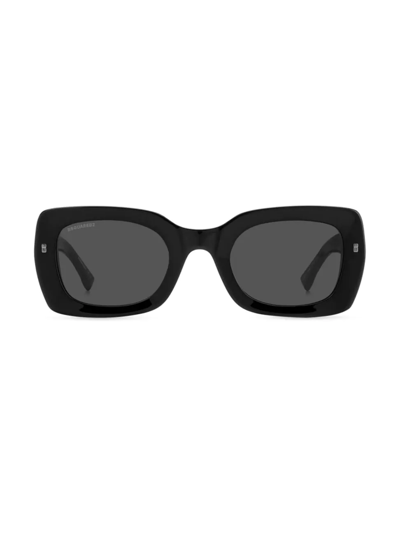Dsquared2 Plastic 51mm Square Sunglasses In Black Grey
