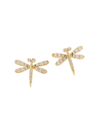 SYDNEY EVAN WOMEN'S 14K YELLOW GOLD & DIAMOND DRAGONFLY STUD EARRINGS