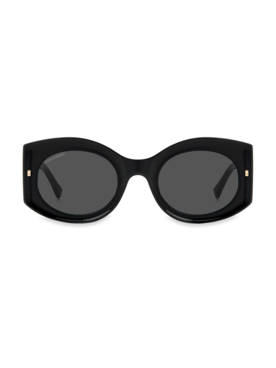 Dsquared2 51mm Round Sunglasses In Black Grey