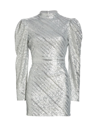 Saylor Pollie Sequin Body-con Minidress In Silver