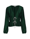 Wayf Payton Tie-front Blouse In Emerald Green