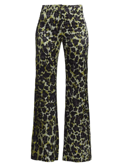 Adriana Iglesias Editta Leopard-print Silk Pants In Khaki Leopard