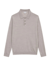 Reiss Trafford Wool Polo Shirt In Wheat Melange