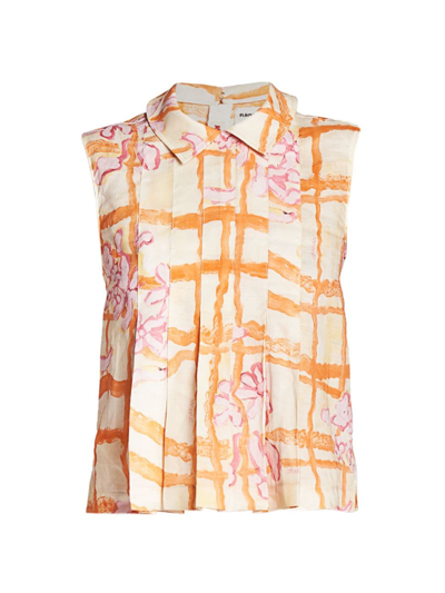 Marni Painted Floral Straight Top In Multicolour