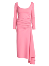 Marni Pink Ruched Midi Dress In Pink Candy