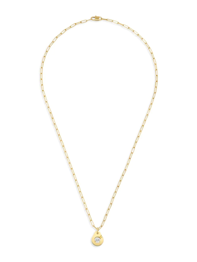 Dinh Van 18k Yellow Gold Menottes Diamond Pendant Necklace, 17.7