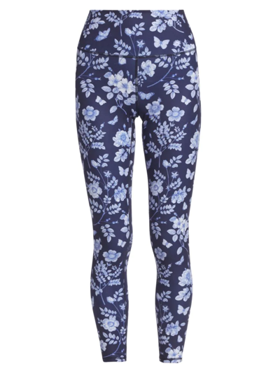 Terez Tlc Floral-print Smoothing Leggings In Fine China