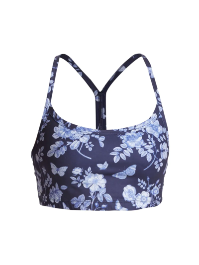 Terez Tlc Floral-print Y-back Bralette In Fine China