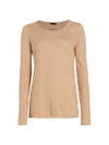 Atm Anthony Thomas Melillo Destroyed Wash Long-sleeve Slub Jersey Tee In Camel