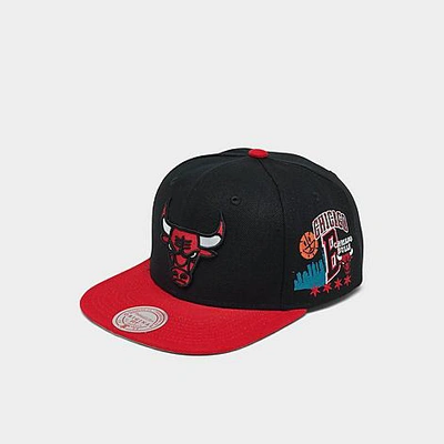 Mitchell And Ness Mitchell & Ness Nba Chicago Bulls Patch Overload Snapback Hat In Black/red