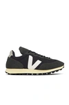 Veja Rio Branco Panelled Mesh Sneakers In Black  White & Oxford Grey