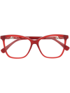Max Mara Wayfarer-frame Optical Glasses In Red