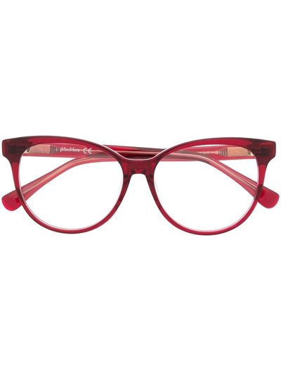 Max Mara Round-frame Optical Glasses In Red