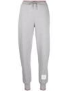 Thom Browne Herringbone Pattern Track Trousers In Grey