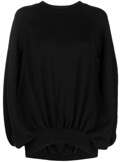 Versace Slit-sleeve Jumper In Schwarz