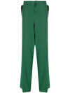 Maximilian Davis Flap-pocket Wide-leg Trousers In Grün