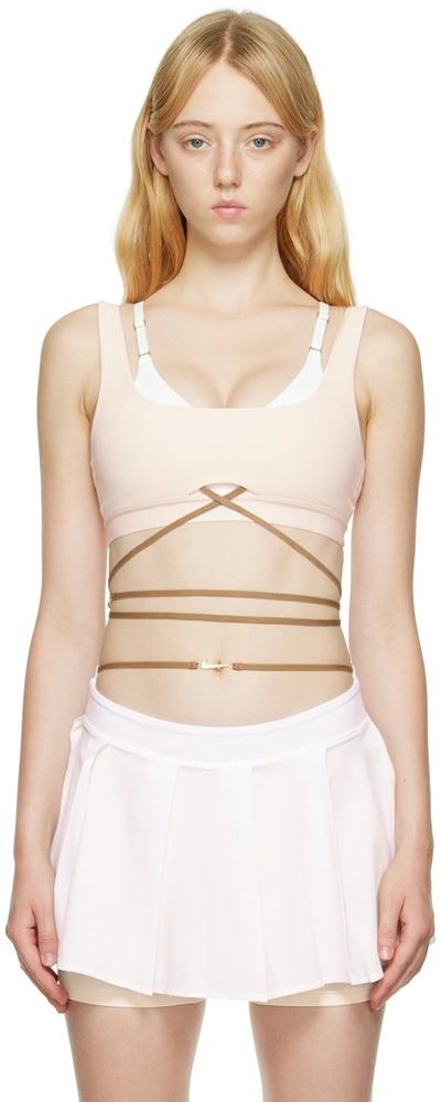 Nike Beige Jacquemus Edition Layered Bra In Pearl White/sail/dk