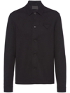 PRADA TRIANGLE-LOGO WOOL-BLEND SHIRT