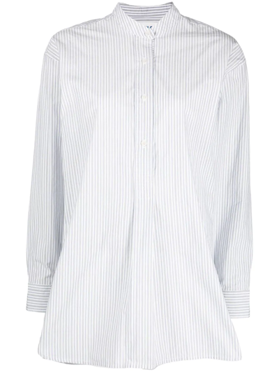 Cawley Studio Ines Striped Cotton Tunic Shirt In White