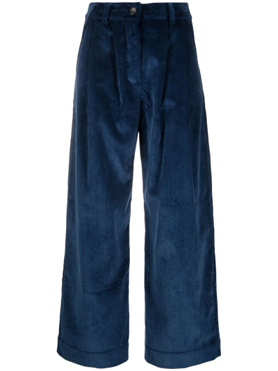 Cawley Studio Mara Corduroy Wide-leg Trousers In Blue