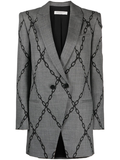 Philosophy Di Lorenzo Serafini Chain-link Print Blazer In Grau