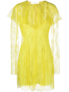 Philosophy Di Lorenzo Serafini Semi-sheer Lace Mini Dress In Gelb