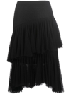 PHILOSOPHY DI LORENZO SERAFINI TIERED ASYMMETRIC MIDI SKIRT