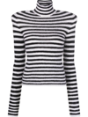 Philosophy Di Lorenzo Serafini Mohair Striped Knitted Sweater In Weiss