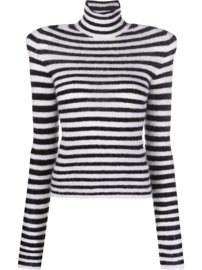 Philosophy Di Lorenzo Serafini Mohair Striped Knitted Sweater In Multicolor