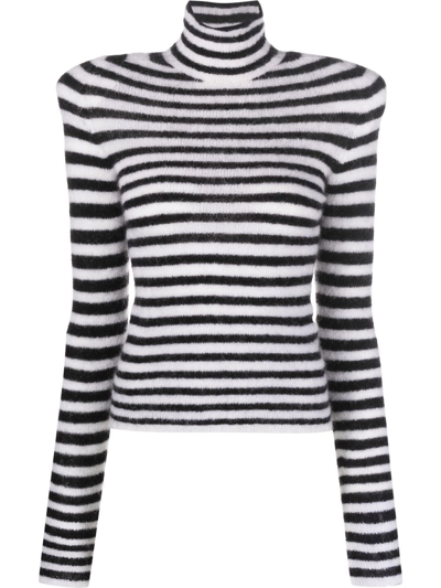 Philosophy Di Lorenzo Serafini Mohair Striped Knitted Sweater In Multicolour